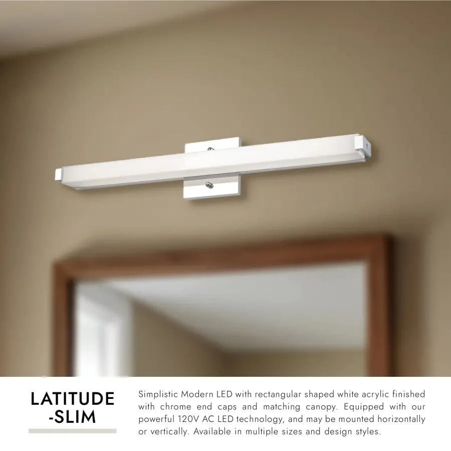 Latitude-Slim 21-Inch Chrome Vanity Light - Image 2
