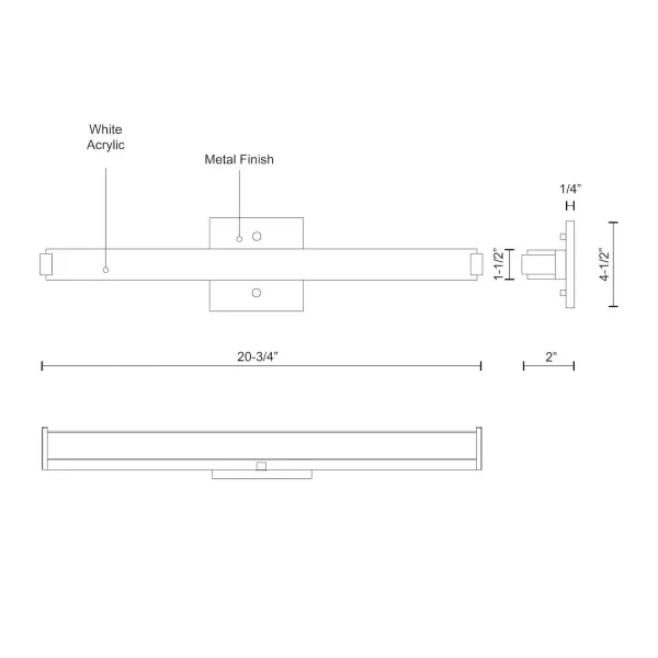 Latitude-Slim 21-Inch Chrome Vanity Light - Image 6