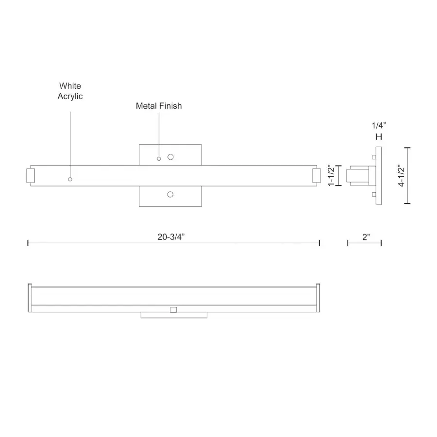 Latitude-Slim 21-Inch Chrome Vanity Light - Image 6