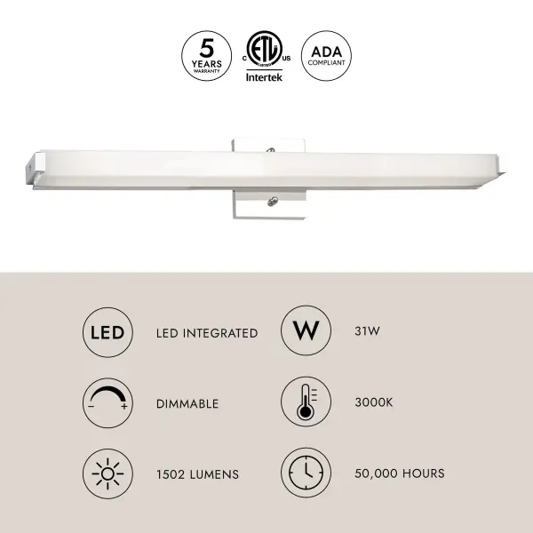Latitude-Slim 25-Inch Chrome Vanity Light - Image 4