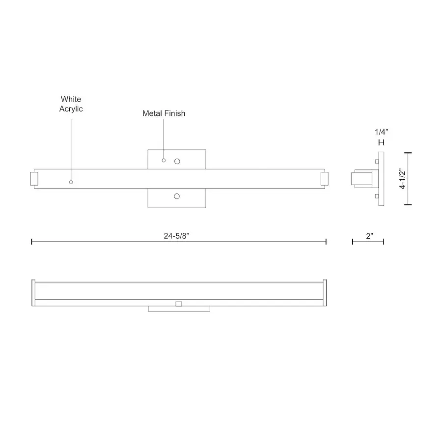 Latitude-Slim 25-Inch Chrome Vanity Light - Image 6