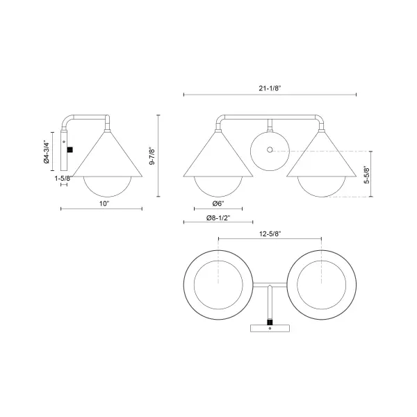 Japanese-Inspired Vanity Light with Elegant Triangular Shades - Image 11