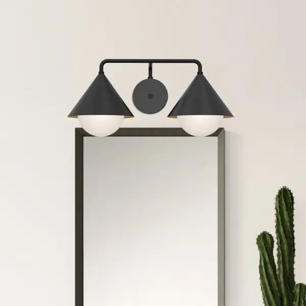 Japanese-Inspired Vanity Light with Elegant Triangular Shades - Image 3