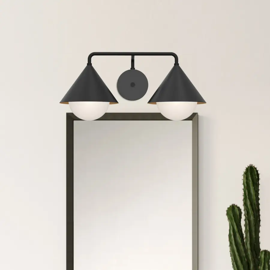 Japanese-Inspired Vanity Light with Elegant Triangular Shades - Image 3