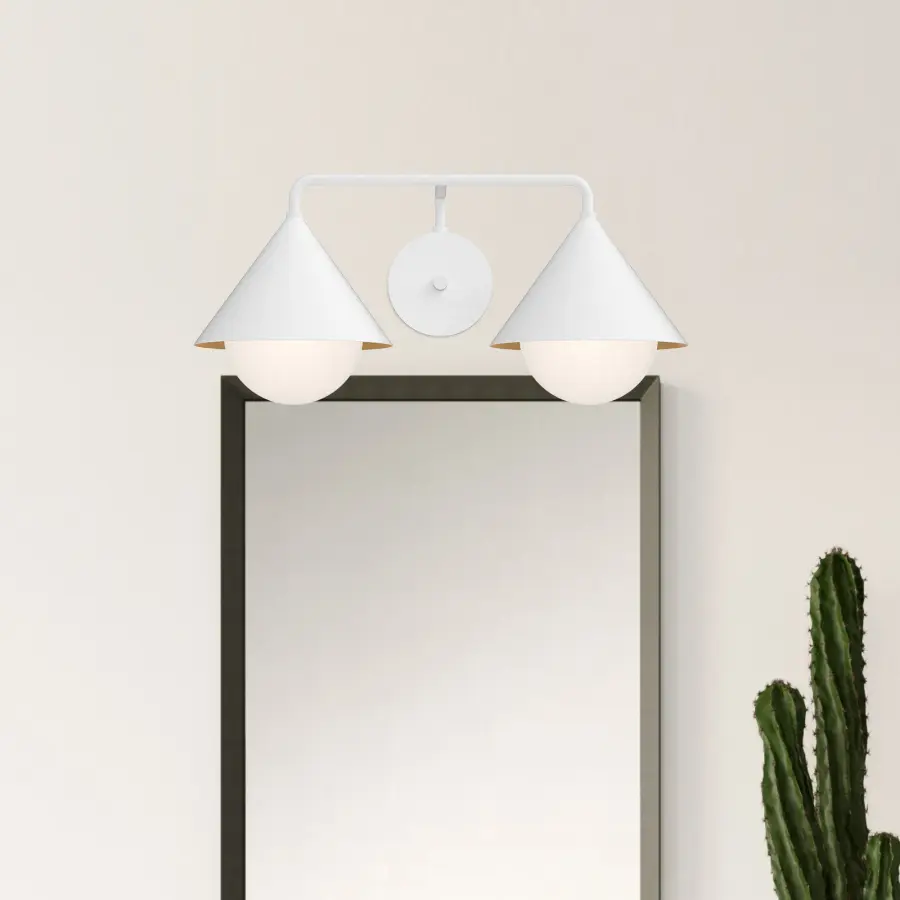 Japanese-Inspired Vanity Light with Elegant Triangular Shades - Image 4