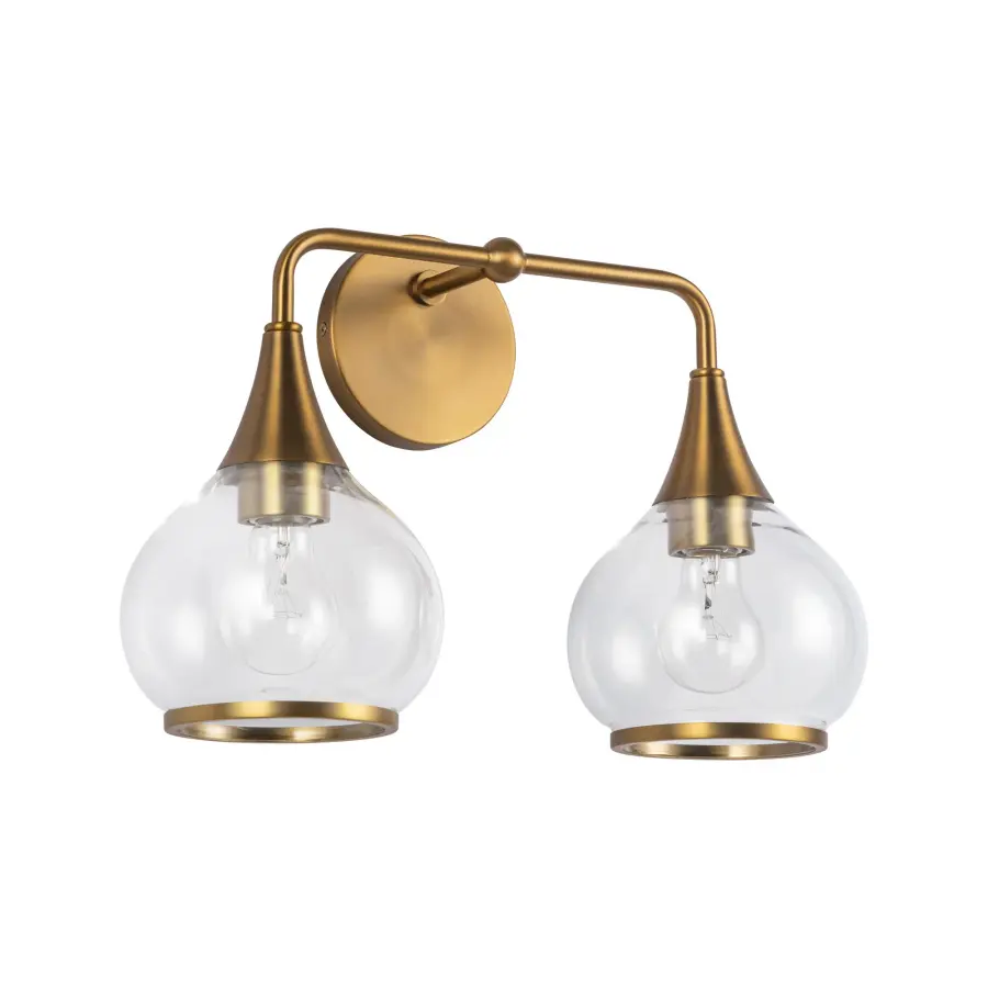 Hazel 17-Inch Vanity Light in Aged Gold - Image 3