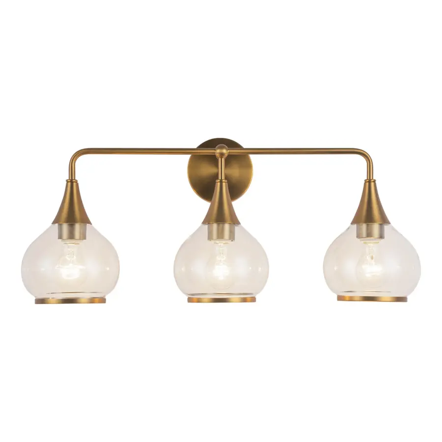 Hazel 26-Inch Vanity Light in Matte Black with Clear Glass - Image 1