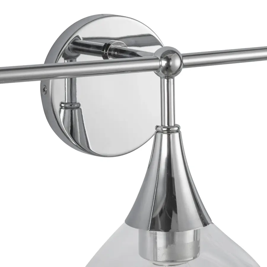 Hazel 26-Inch Vanity Light in Chrome with Clear Glass - Image 15