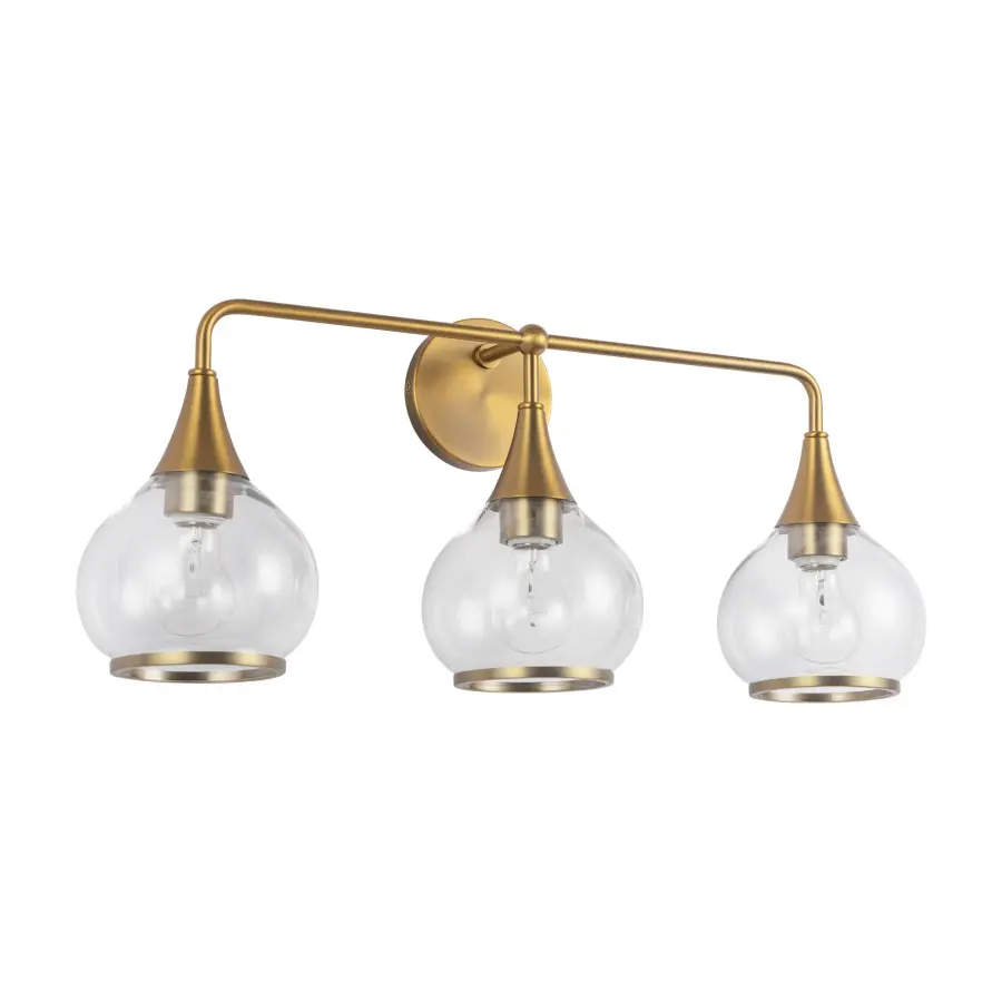 Hazel 26-Inch Vanity Light in Chrome with Clear Glass - Image 3