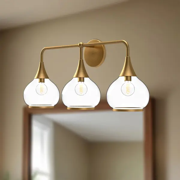 Hazel 26-Inch Vanity Light in Matte Black with Clear Glass - Image 23
