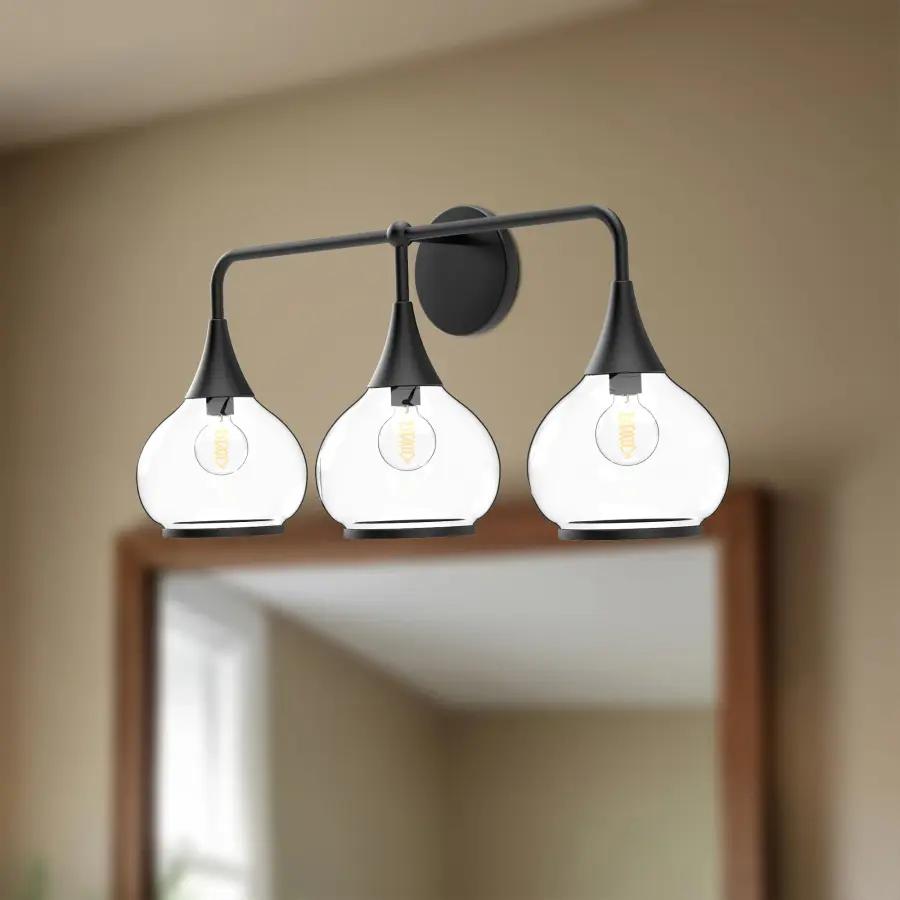 Hazel 26-Inch Vanity Light in Chrome with Clear Glass - Image 28