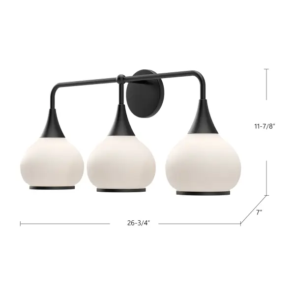 Hazel 26-Inch Vanity Light in Matte Black with Clear Glass - Image 33
