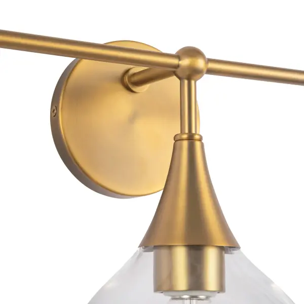 Hazel 26-Inch Vanity Light in Matte Black with Clear Glass - Image 5