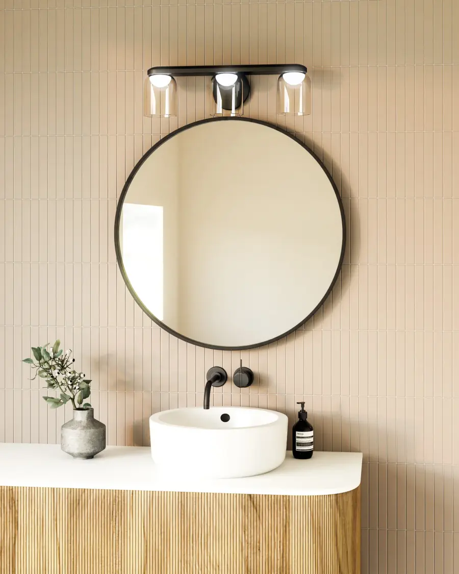 Elegant Dual-Glass Vanity Light with Versatile Mounting Options - Image 2