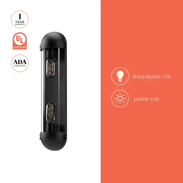 Cyrus 6-Inch Vanity Light in Matte Black with Clear Glass - Image 5