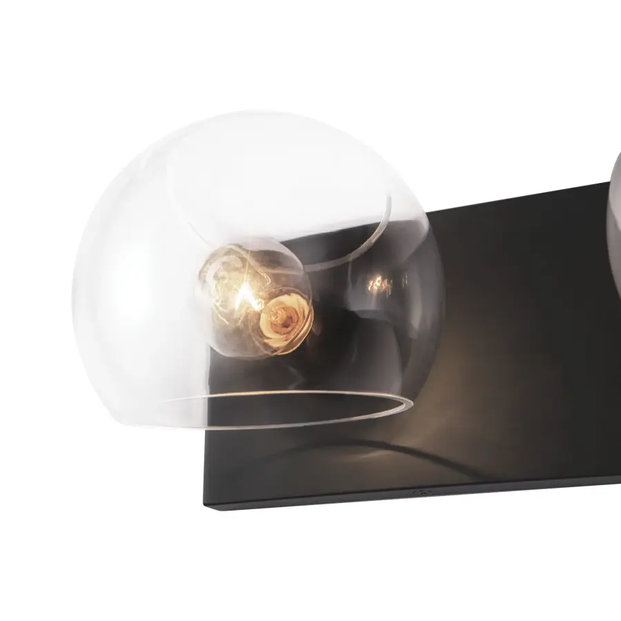 Willow 22-Inch Vanity Light in Matte Black with Clear Glass - Image 11