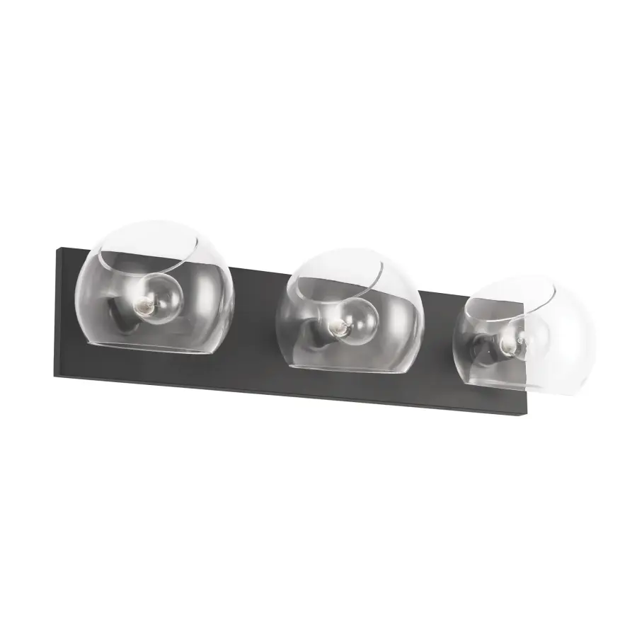 Willow 22-Inch Vanity Light in Matte Black with Clear Glass - Image 9