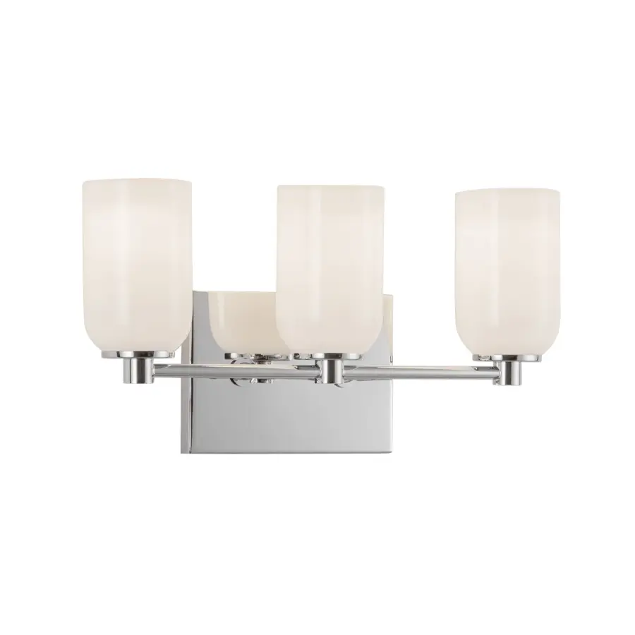 Sleek Modern Vanity Light with Elegant Cylindrical Glass Shades - Image 3