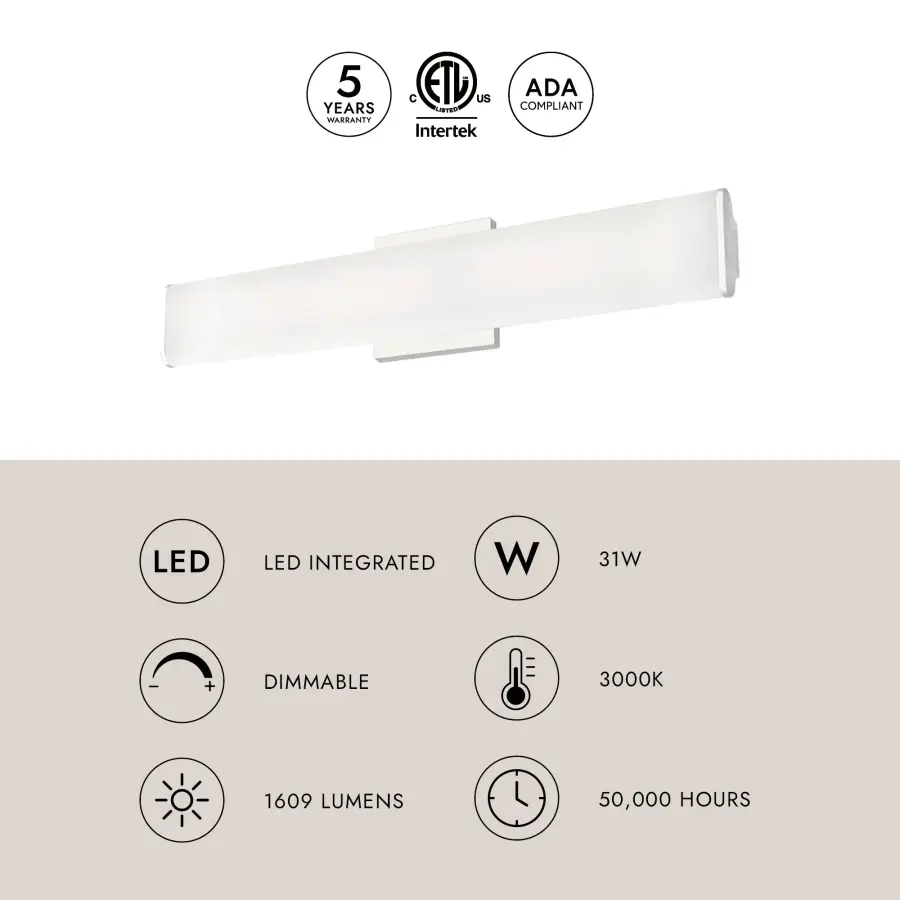 Sleek Modern Vanity Light with Adjustable Positioning - Image 4