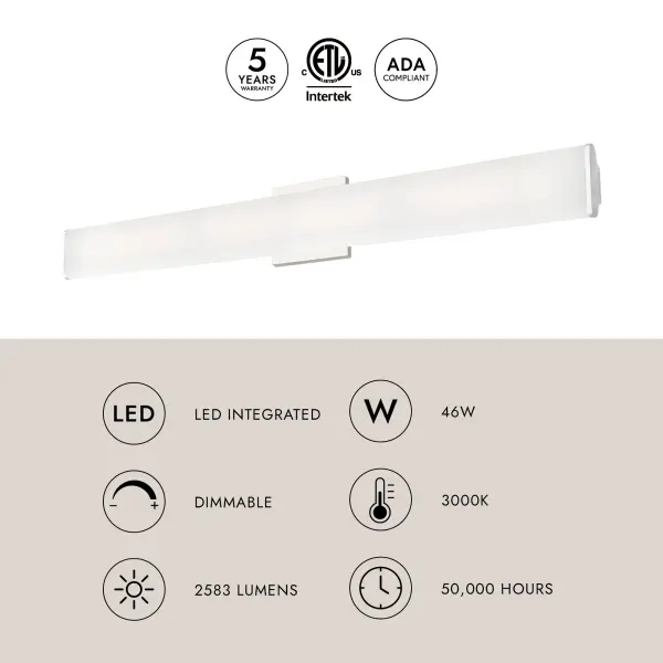 Sleek 36-Inch LED Vanity Light with Adjustable Positioning - Image 4