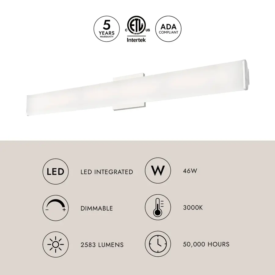 Sleek 36-Inch LED Vanity Light with Adjustable Positioning - Image 4