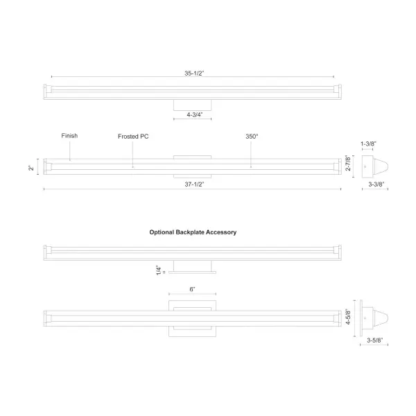 Plymouth 37-Inch Vanity Light - Image 5