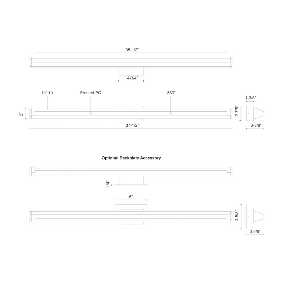 Plymouth 37-Inch Vanity Light - Image 5