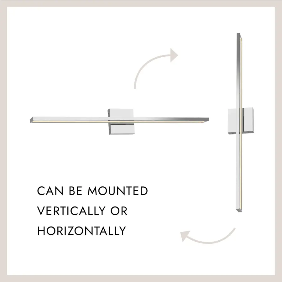 Modern 36-Inch Chrome Vanity Light with Integrated LED - Image 10