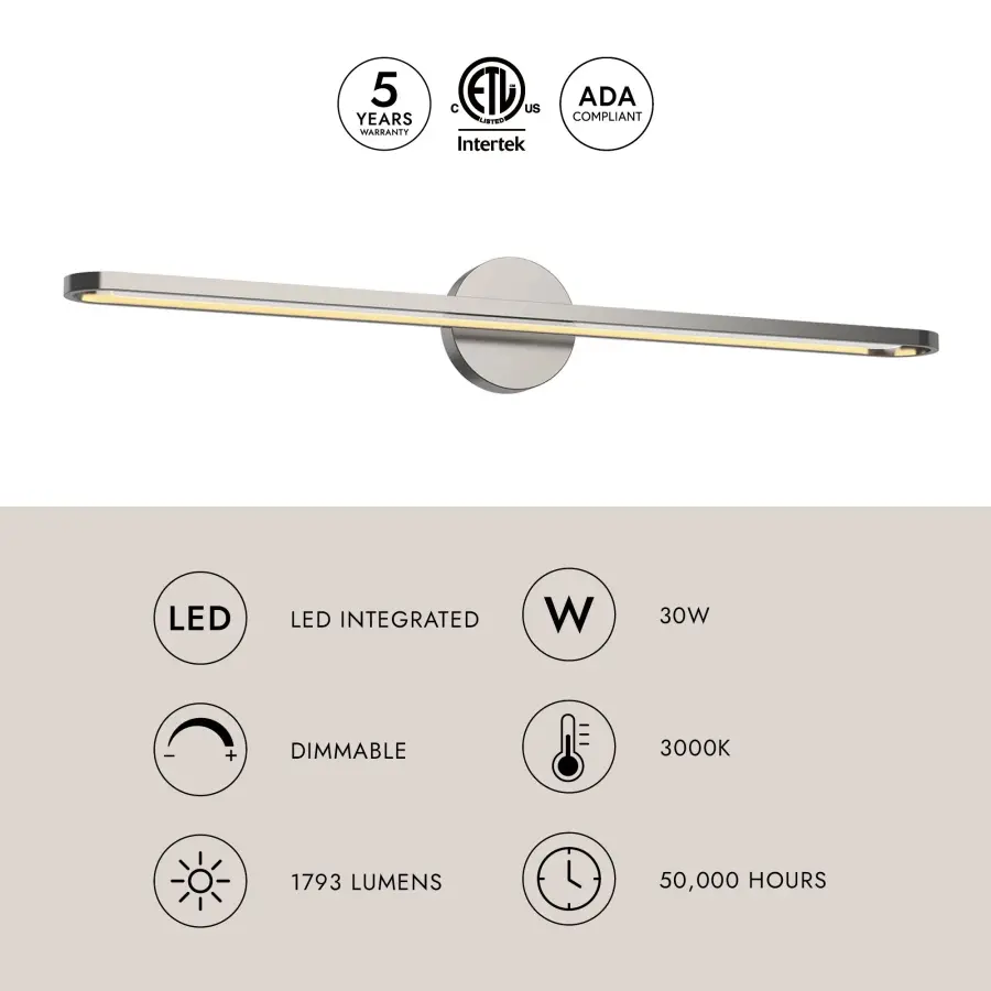 Modern 36-Inch Vanity Light with Integrated LED and Geometric Design - Image 11