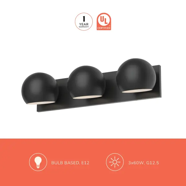 Willow 22-Inch Vanity Light in Matte Black - Image 3