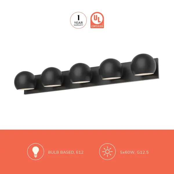 Willow 40-Inch Vanity Light in Matte Black - Image 4