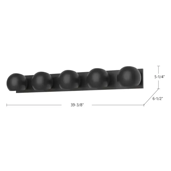 Willow 40-Inch Vanity Light in Matte Black - Image 6