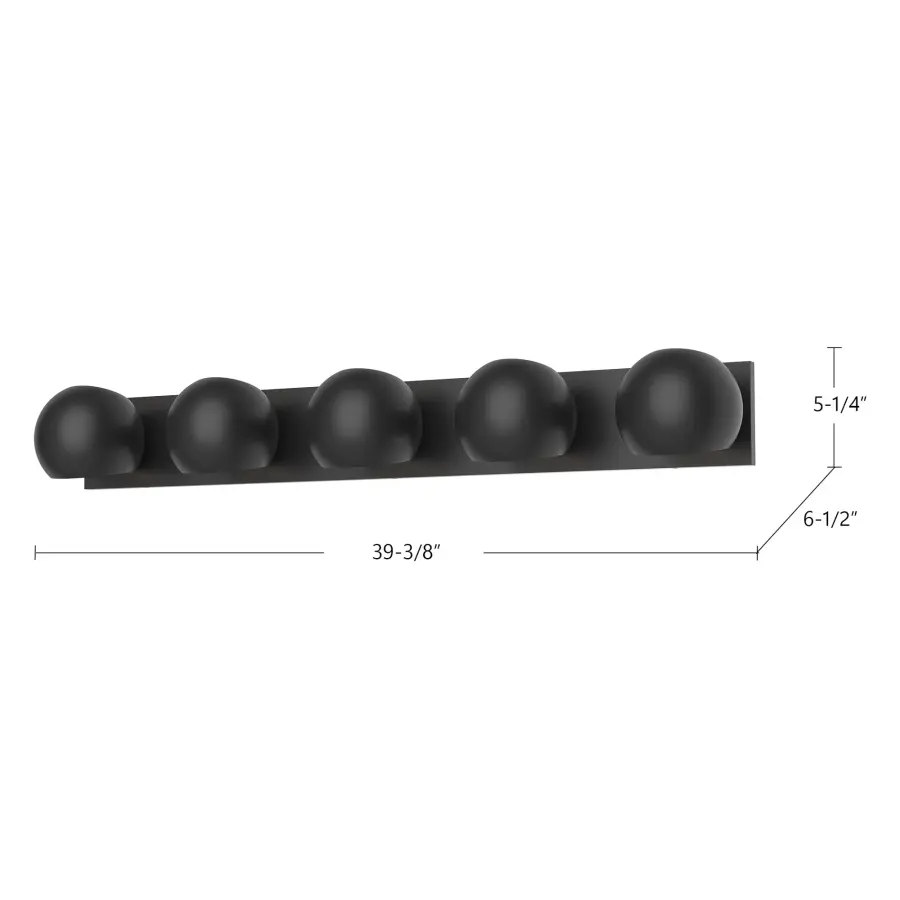 Willow 40-Inch Vanity Light in Matte Black - Image 6