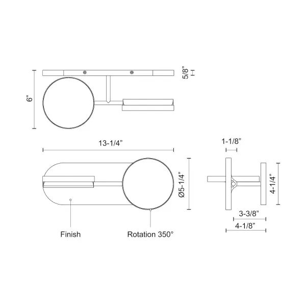 Novel 13-Inch Vanity Light in Matte Black - Image 6