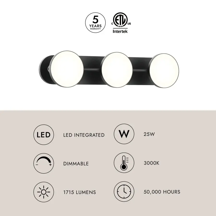 Novel 21-Inch Vanity Light in Matte Black - Image 8