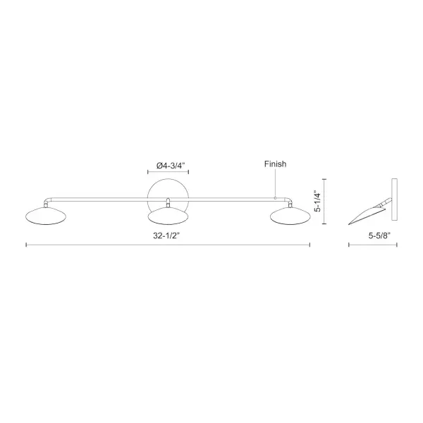 Rotaire 33-Inch Vanity Light in Matte Black - Image 4