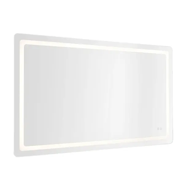The Seneca 60-inch LED vanity mirror combines modern elegance with practical functionality. Its frameless design and five selectable color temperatures make it perfect for makeup application and grooming routines. - alternate view