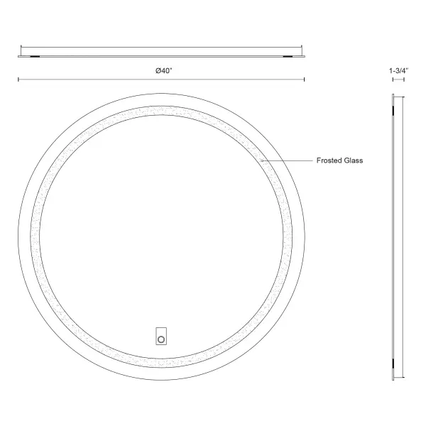 Hillmont 40-Inch Round LED Vanity Mirror - Image 5