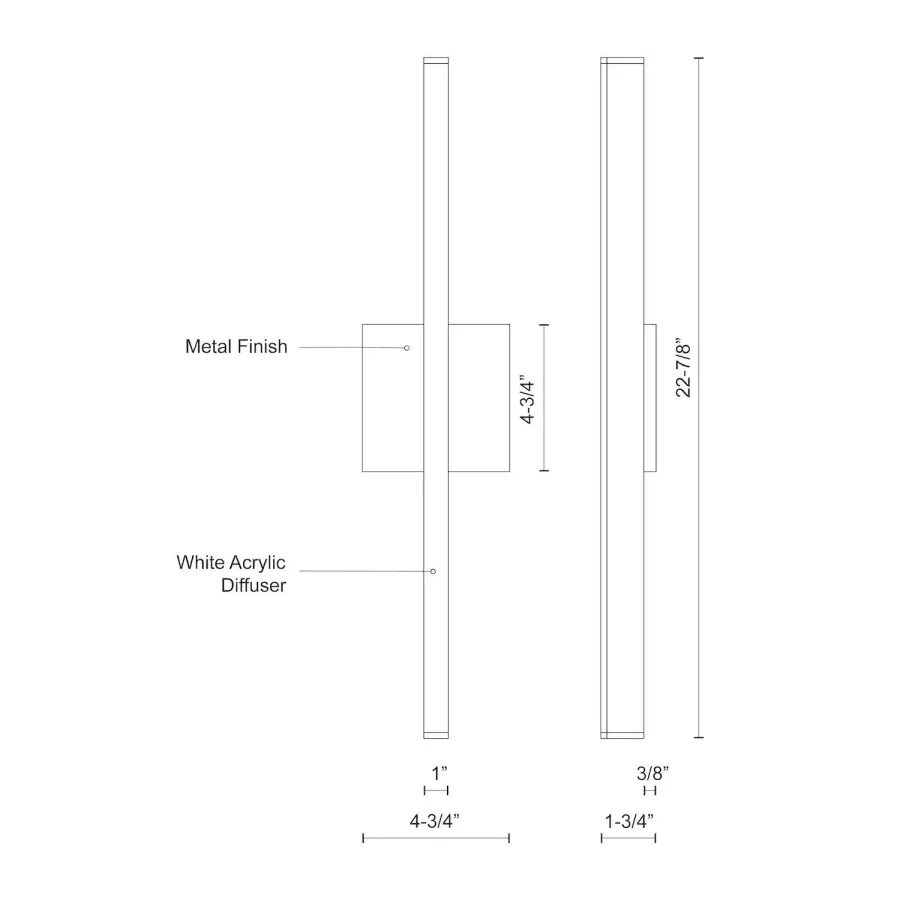 Vega 24-Inch Linear LED Wall Sconce in Brushed Gold - Image 11