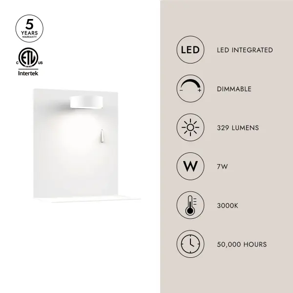 Dresden 7-Inch Wall Sconce with USB Port - Image 5