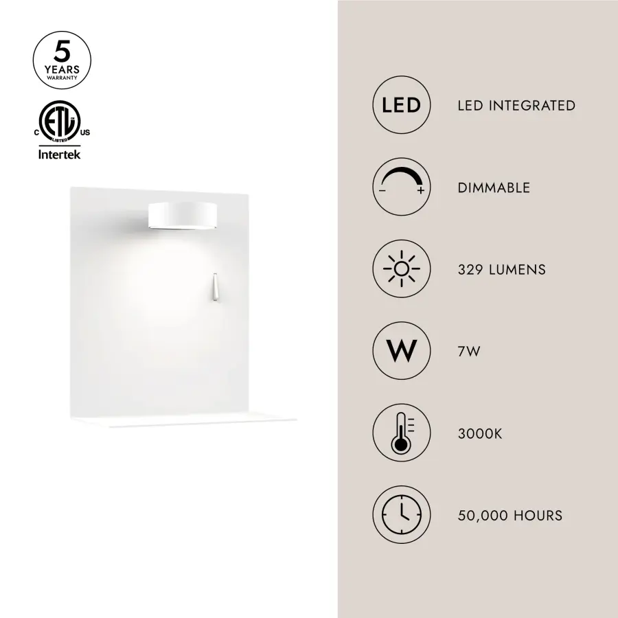 Dresden 7-Inch Wall Sconce with USB Port - Image 5