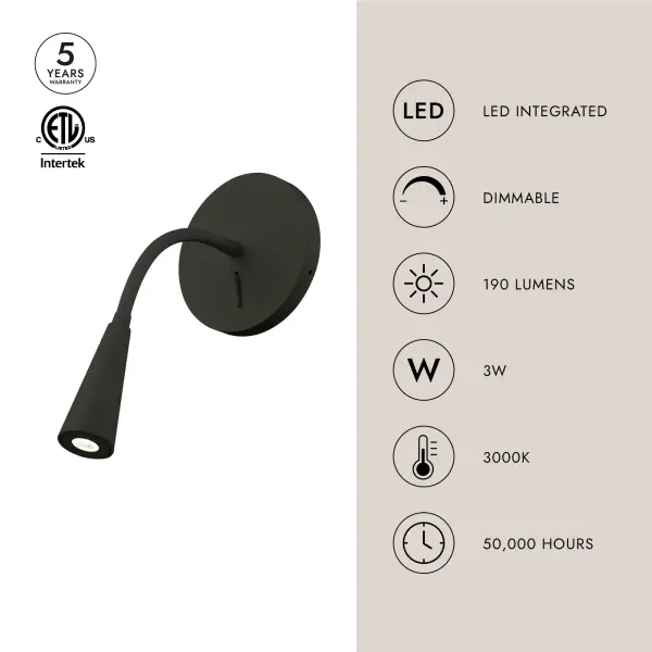 Eton 5-Inch Wall Sconce in Matte Black - Image 6