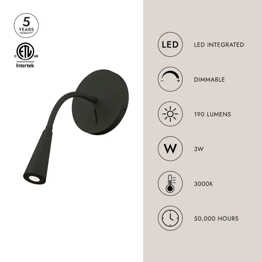 Eton 5-Inch Wall Sconce in Matte Black - Image 6