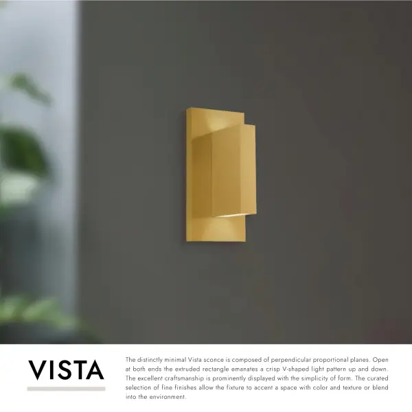 Vista 9-Inch Wall Sconce in Brushed Gold - Image 3