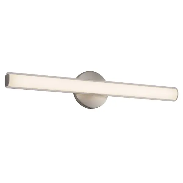 The Tole 24-inch vanity light combines sleek modern design with practical functionality. Its innovative double-wall diffuser creates soft, dimensional lighting perfect for grooming tasks, while the 5-position CCT switch lets you customize color temperature from warm to cool white.