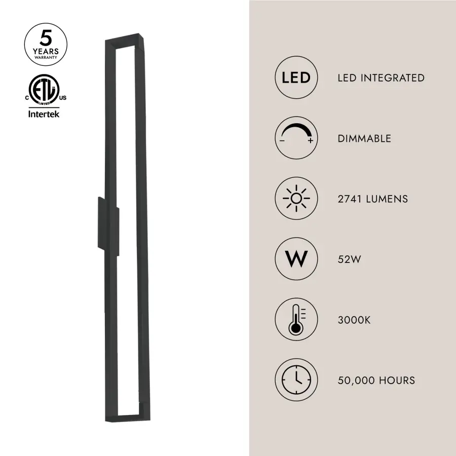 Sleek 48-Inch Adjustable Wall Sconce with Integrated LED - Image 5