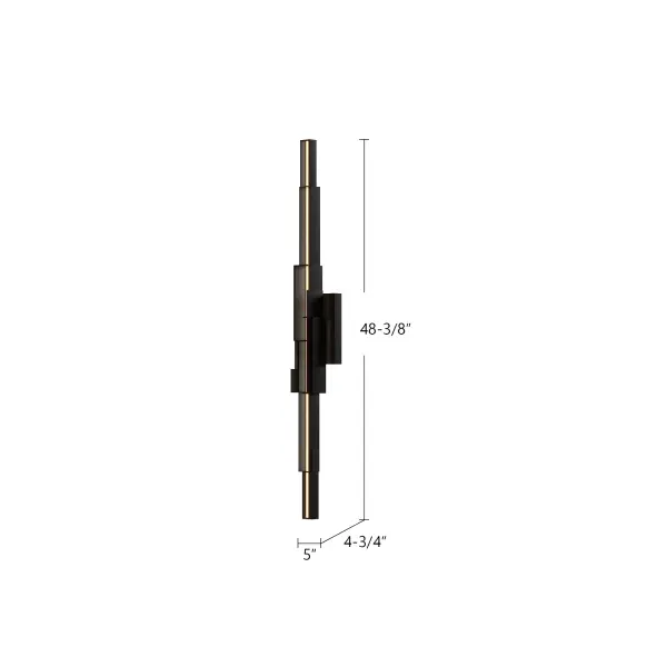 The Enzo 48-inch wall sconce brings Art Deco glamour to modern spaces with its duotone finish and frosted acrylic diffusers. Integrated LED provides warm, omni-directional lighting perfect for bathrooms and hallways. - alternate view