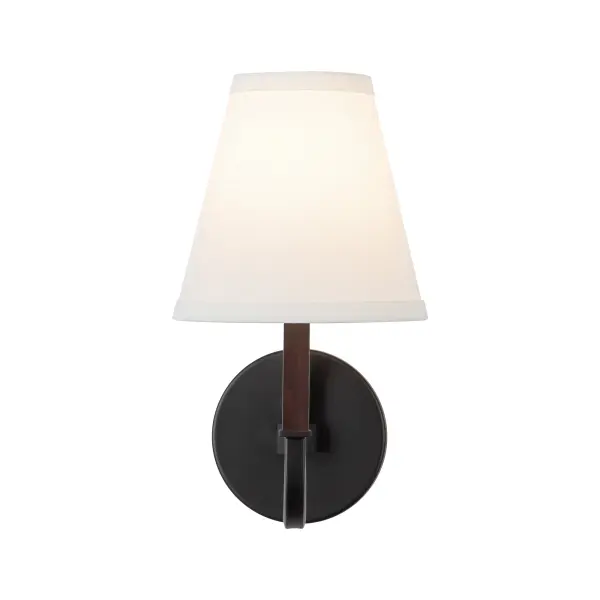 Sloan 6-Inch Wall Sconce in Brushed Gold with White Linen Shade - Image 4