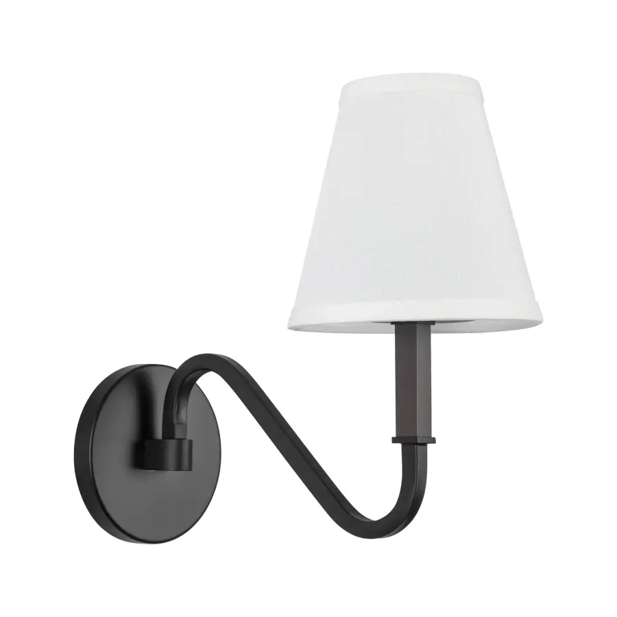 Sloan 6-Inch Wall Sconce in Brushed Gold with White Linen Shade - Image 5