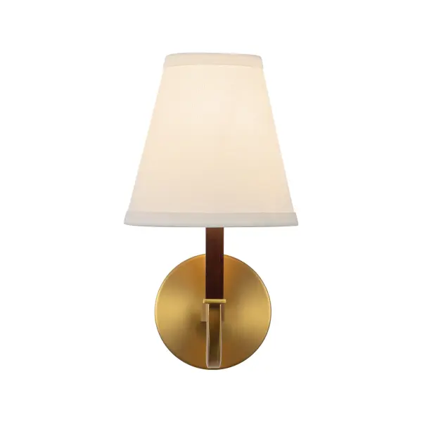 Sloan 6-Inch Wall Sconce in Brushed Gold with White Linen Shade - Image 8